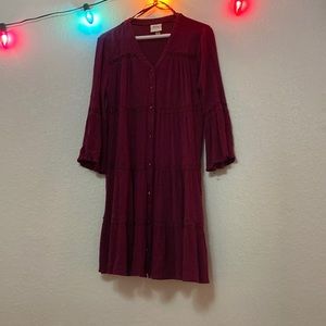 Knox Rose boho peasant button front dress, size small